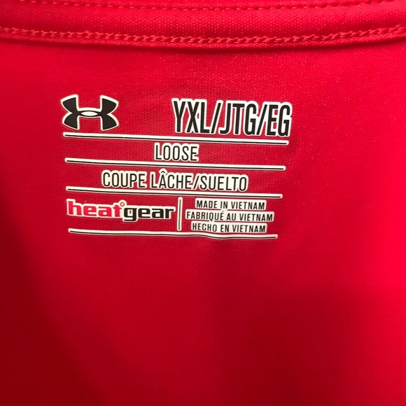 Red Under Armour Long Sleeve Shirt Zip-Up Youth XL - Picture 2 of 6